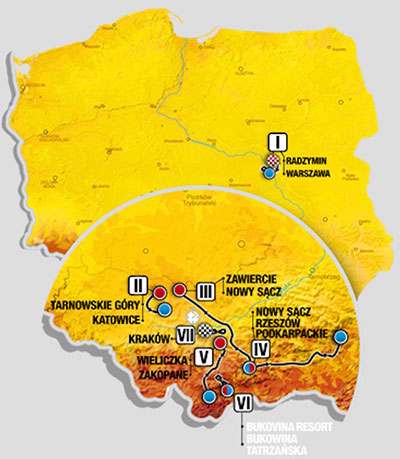 2016 Tour of Poland map